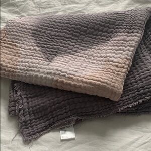Anthropologie Ombre Cotton Waffle Blanket